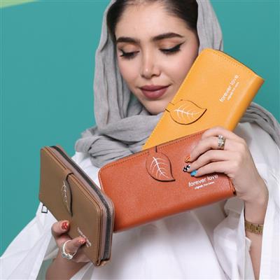 کیف پول زنانه طرح برگ -کد :36463